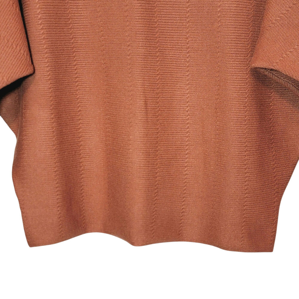 Cyrus NWT Dolman Sleeve Knit Pullover Sweater Rust Orange Scoopneck M Cozy - Picture 3 of 12
